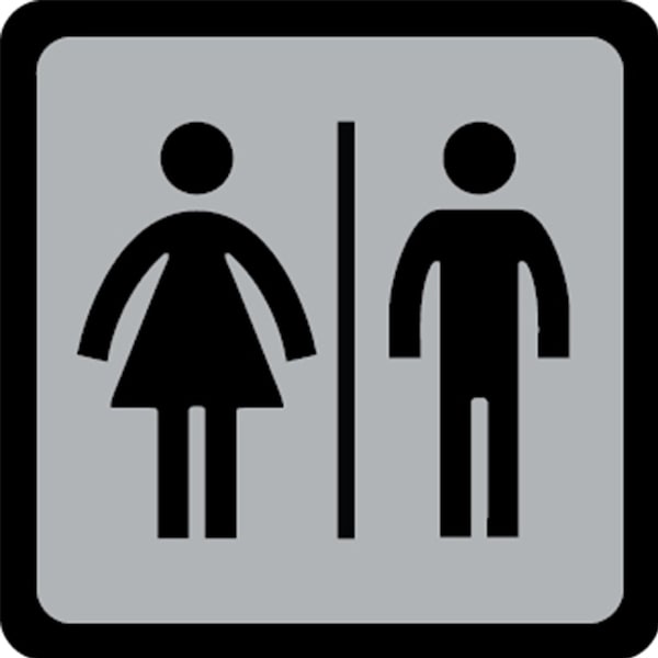 Hy-Ko 4.5X4.5In Restrooms Sign 4.5" x 4.5", 5PK A00493 - main